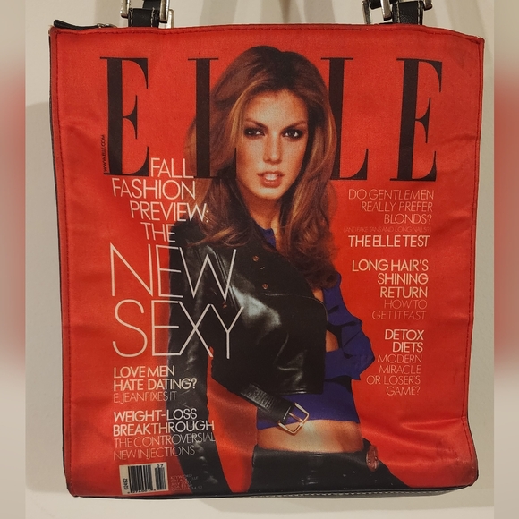 Y2k ELLE Magazine Print Purse Shoulder Bag 2003 - Picture 2 of 12